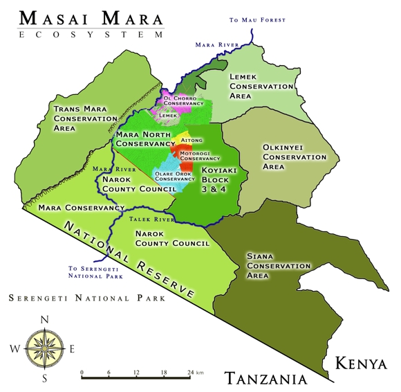 Masai Mara Map showing the eco system Masai Mara Map showing the eco system