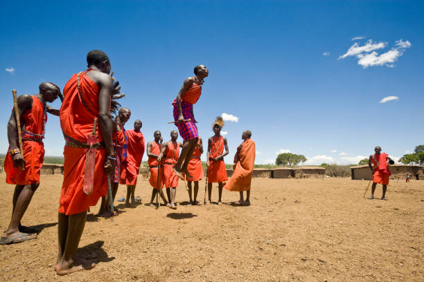 The Maasai People doing their traditional dance The Maasai People doing their traditional dance