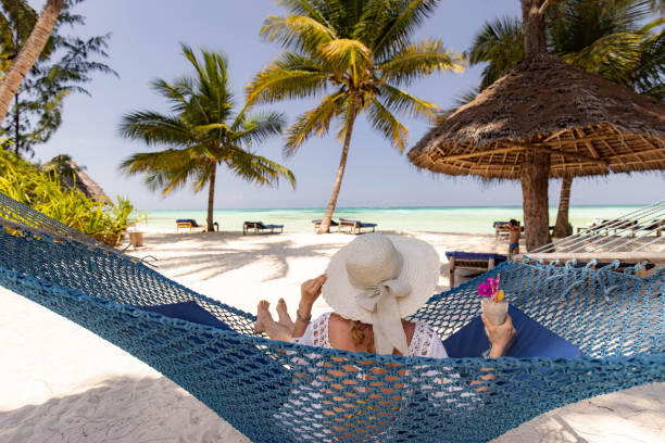 A visitor enjoying her Zanzibar beach holidays A visitor enjoying her Zanzibar beach holidays