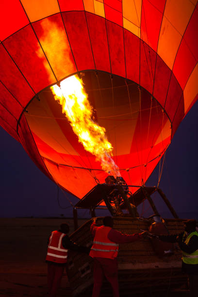 Setting up a hot air balloon Setting up a hot air balloon