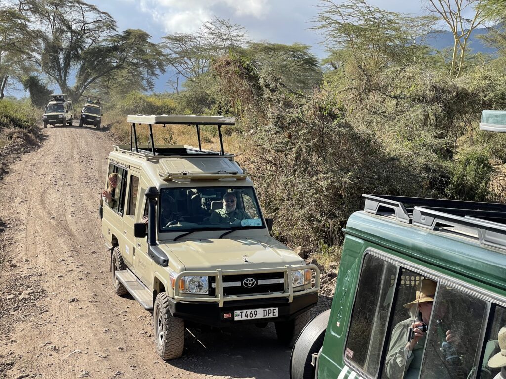 4x4 vehicles during game drives in Serengeti