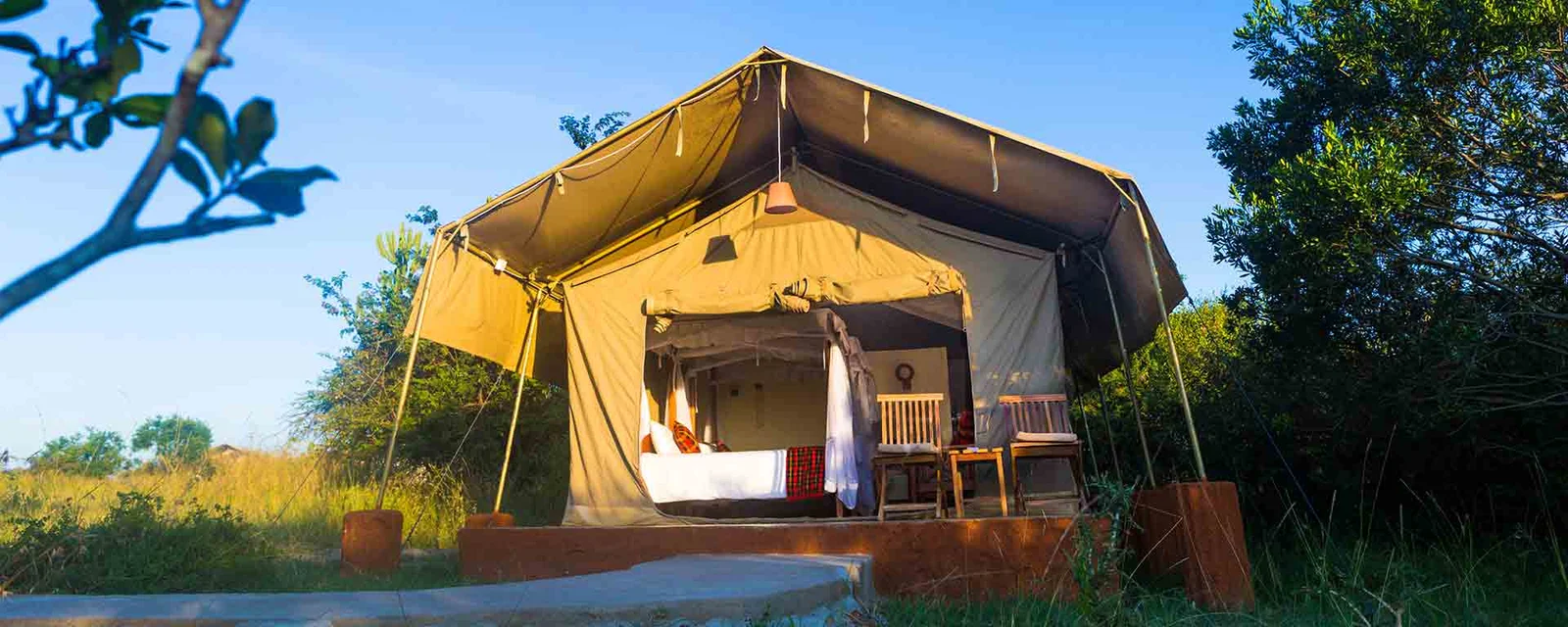 A budget camping tent in Masai Mara